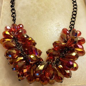 Coral/Pink/Gold brilliant necklace